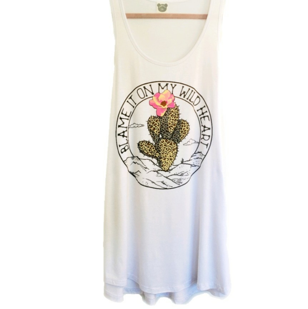🌵 White 'Blame it on My Wild Heart' Summer Tank